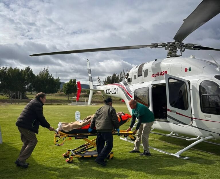Trasladaron vía aérea a paciente del Valle del Mezquital a Guanajuato
