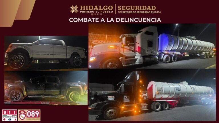 Operativo coordinado en Tepeapulco deja cuatro detenidos, armas, droga y vehículos asegurados