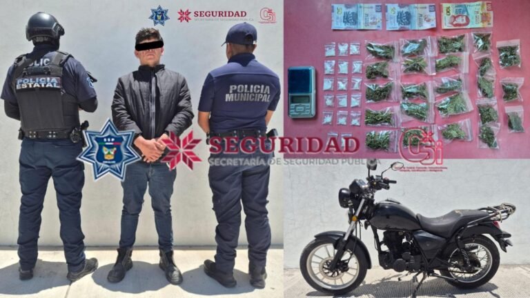 Operativo conjunto en Progreso de Obregón deja un detenido, dosis de droga y un vehículo asegurado