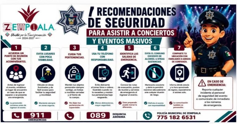 Emiten recomendaciones de seguridad durante la feria patronal de Zempoala