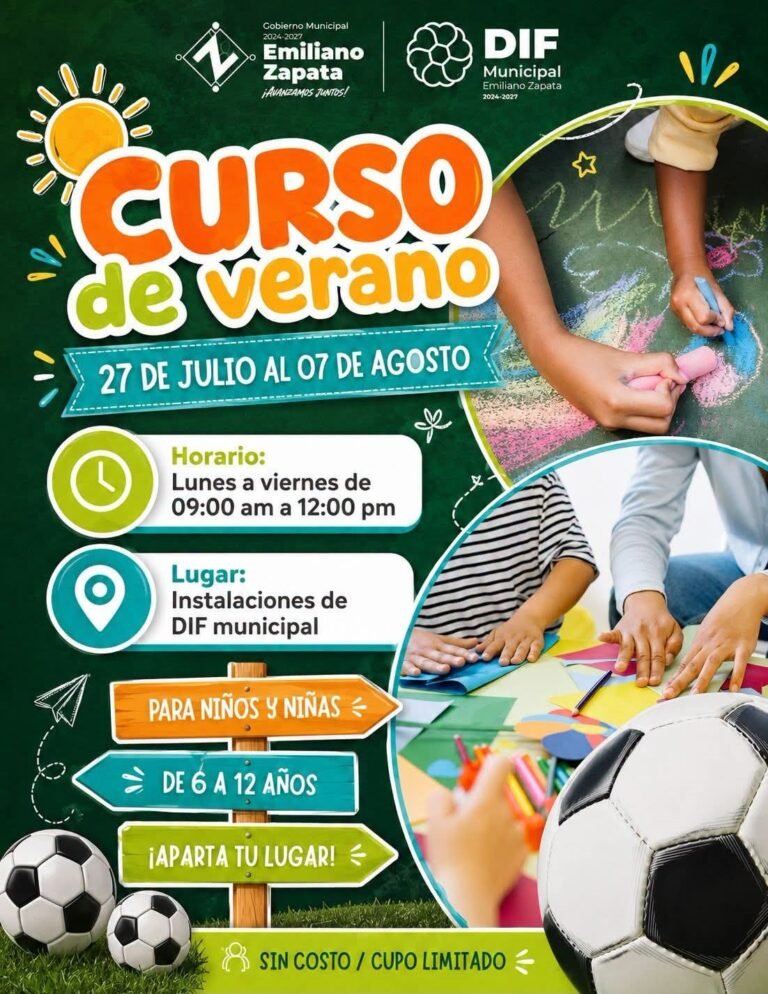 Preparan curso de verano en Emiliano Zapata
