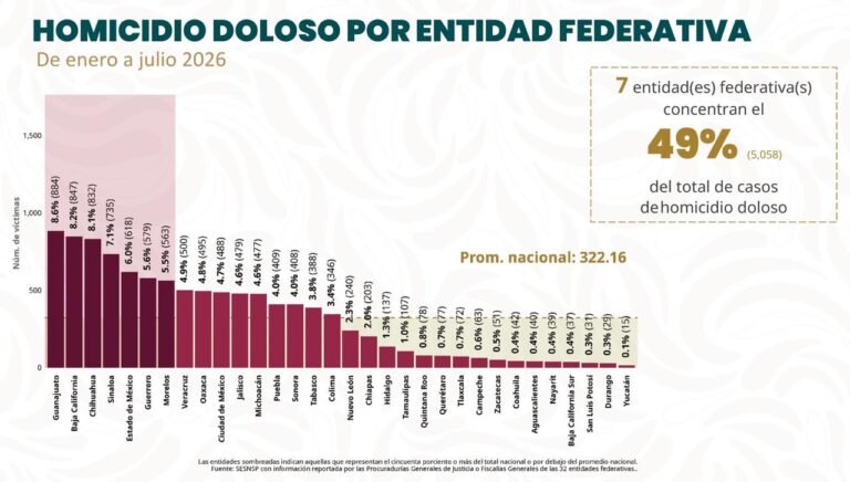 Incidencia delictiva en Hidalgo y coordinación en seguridad (periodo enero-julio de 2026)