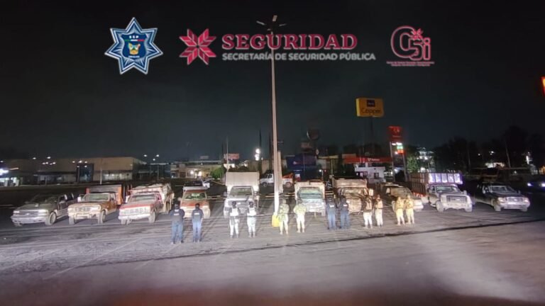 SSPH asegura 12 camionetas e hidrocarburo