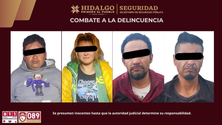 Detención de cuatro personas relacionadas con robos a negocios en Mineral de la Reforma