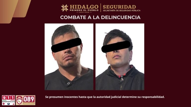 Detienen a dos tras robo violento en Singuilucan