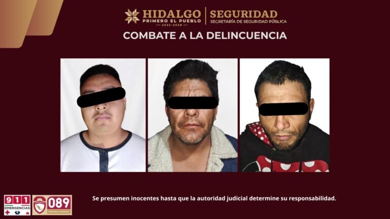 Aseguran a 3 presuntos generadores de violencia en Villa de Tezontepec