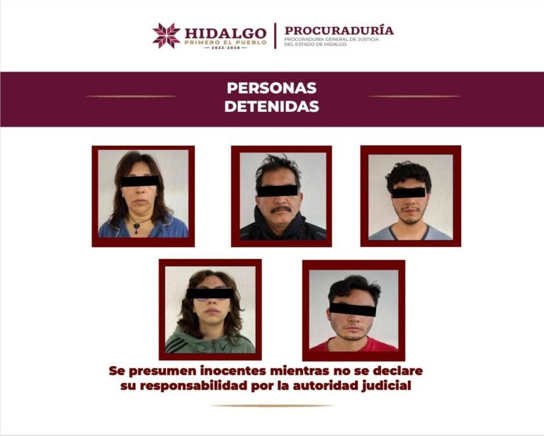 Caen cinco narcomenudistas en Pachuca