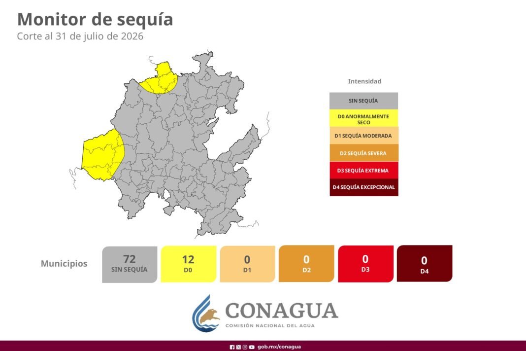 SEGUIMIENTO QUINCENAL Un total de 12 municipios en condiciones anormalmente secas_ Cortesía