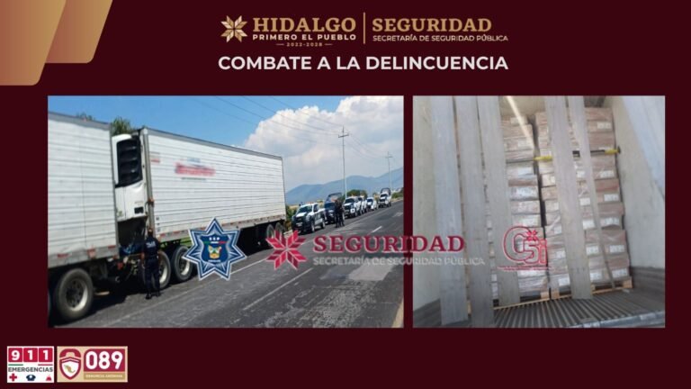 Recuperan tracto y carga de 56 toneladas de mercancía robada
