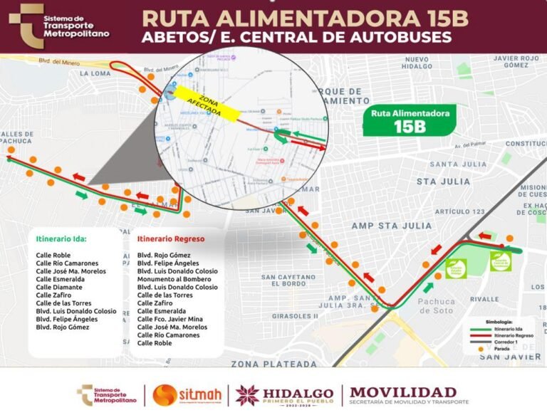 Sitmah recortará temporalmente la ruta 15B por inundación en el fraccionamiento Los Abetos