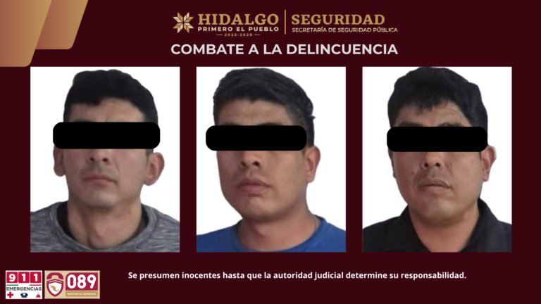 Aseguran a 3 sujetos por robo a negocio 