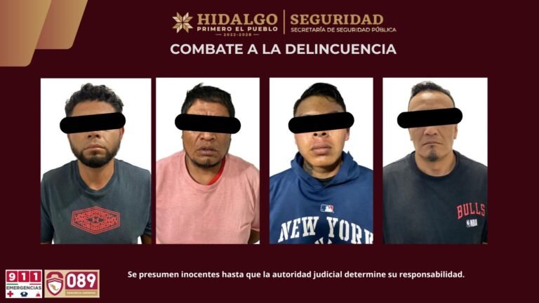 SSPH asegura a cuatro personas por robo a transporte de carga