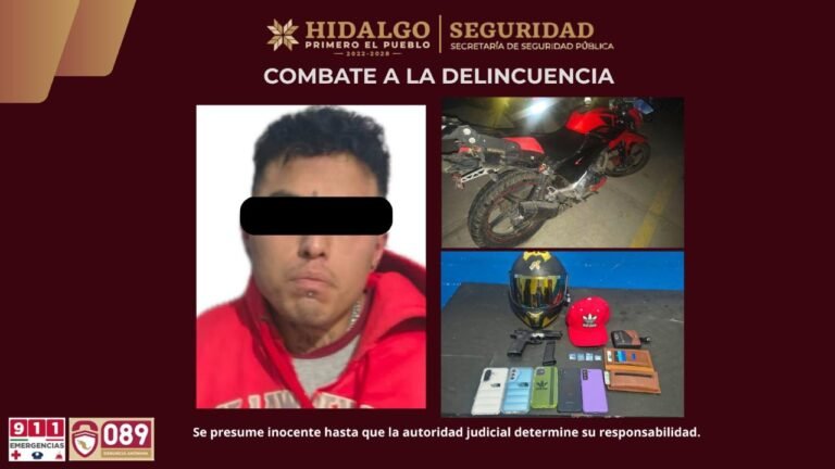 SSPH detiene a sujeto investigado por asaltos a tiendas de conveniencia 