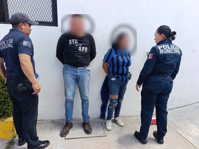 SSC de Mineral de la Reforma detiene a dos personas con narcóticos en el fraccionamiento Los Pinos
