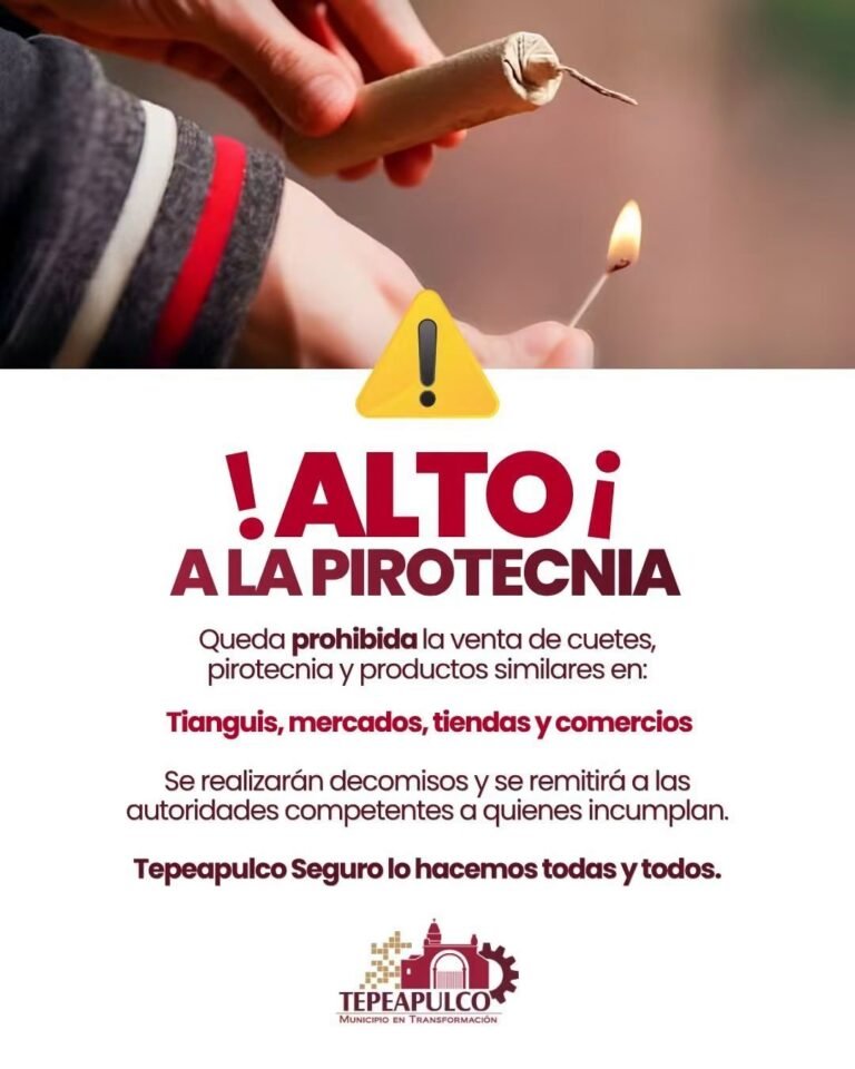 Prohíben la venta de pirotecnia para las Fiestas Patrias en Tepeapulco