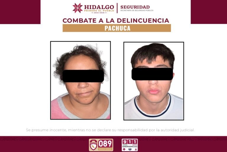 Cae pareja con más de 600 dosis de presunta droga tras cateo en Las Lajas, Pachuca