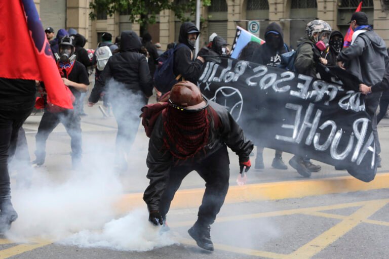 Marcha de pueblos originarios en Santiago finaliza con 17 detenidos