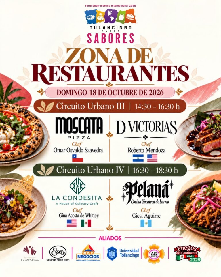 Cerveza egipcia y chefs internacionales en restaurantes de Tulancingo durante la feria Gastronómica Internacional