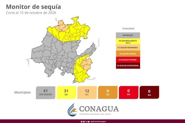 Un total de 31 municipios en condiciones anormalmente secas