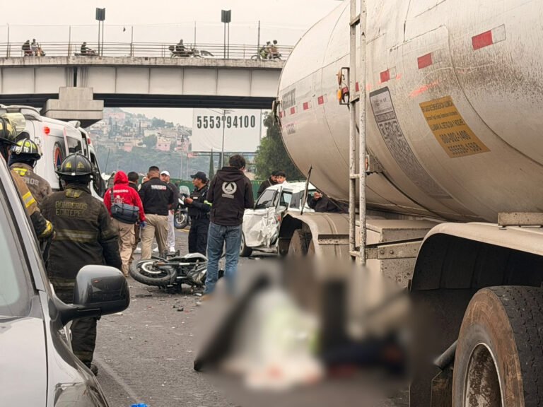 Motociclista pierde la vida tras una carambola en la México-Pachuca