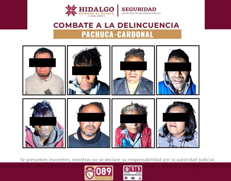 Inhabilitan 2 puntos de narcomenudeo y detiene a ocho personas en Hidalgo