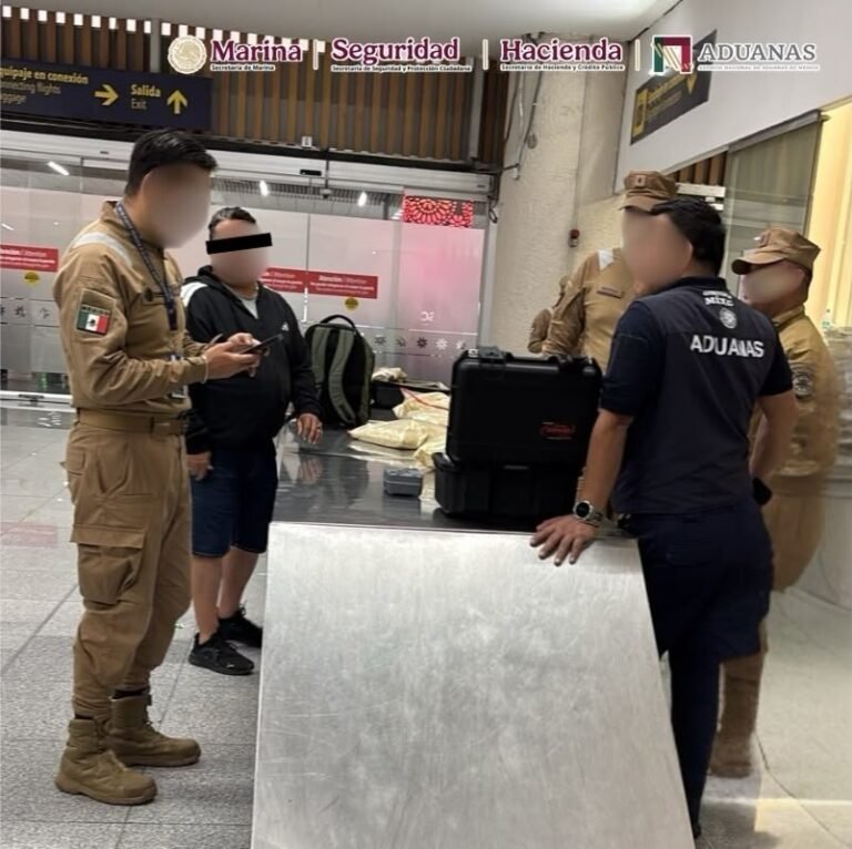 Marina y Anam detectan droga en el AICM
