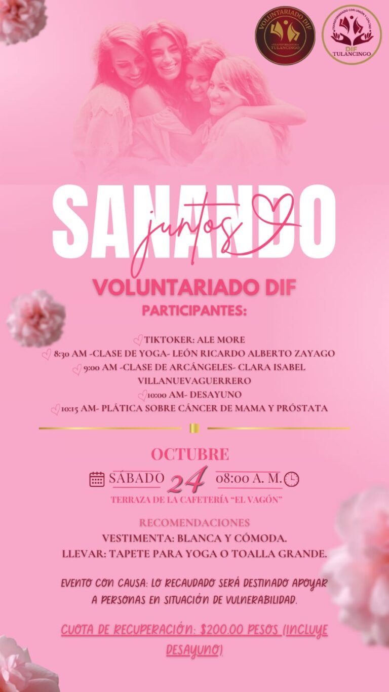 Voluntariado DIF Tulancingo realizará “Sanando Juntos”, evento con causa a favor de personas en situación de vulnerabilidad