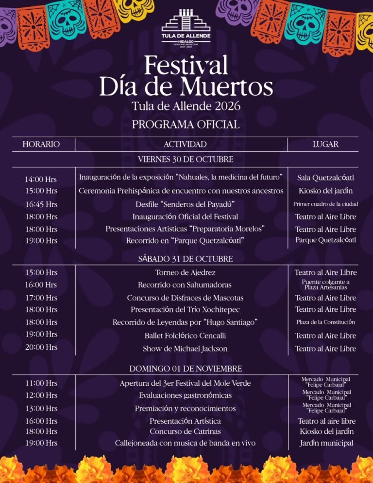 Tula presenta el programa oficial del Festival de Día de Muertos 2026