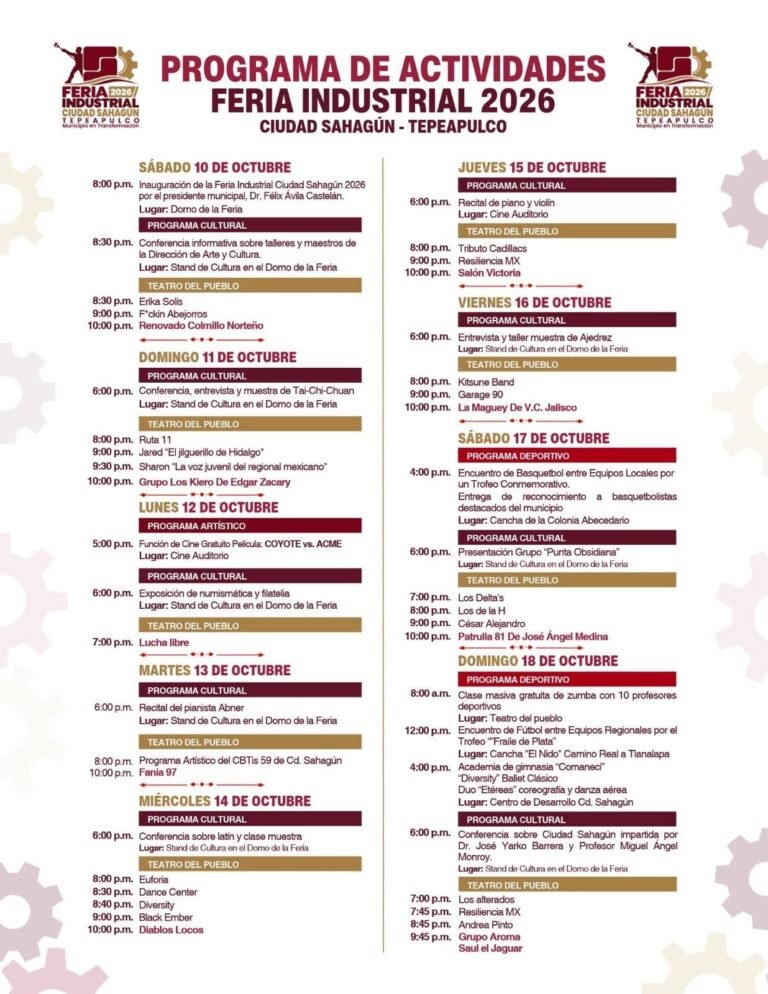 Presentan cartel de la Feria Industrial Ciudad Sahagún 2026
